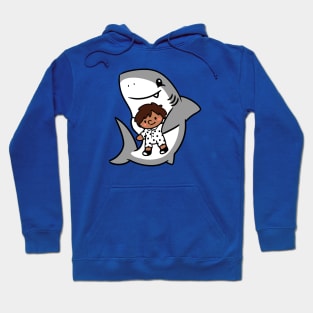 Shark Pup Morgan & Their Doll (Medium Tones, Shag, Romper) Hoodie